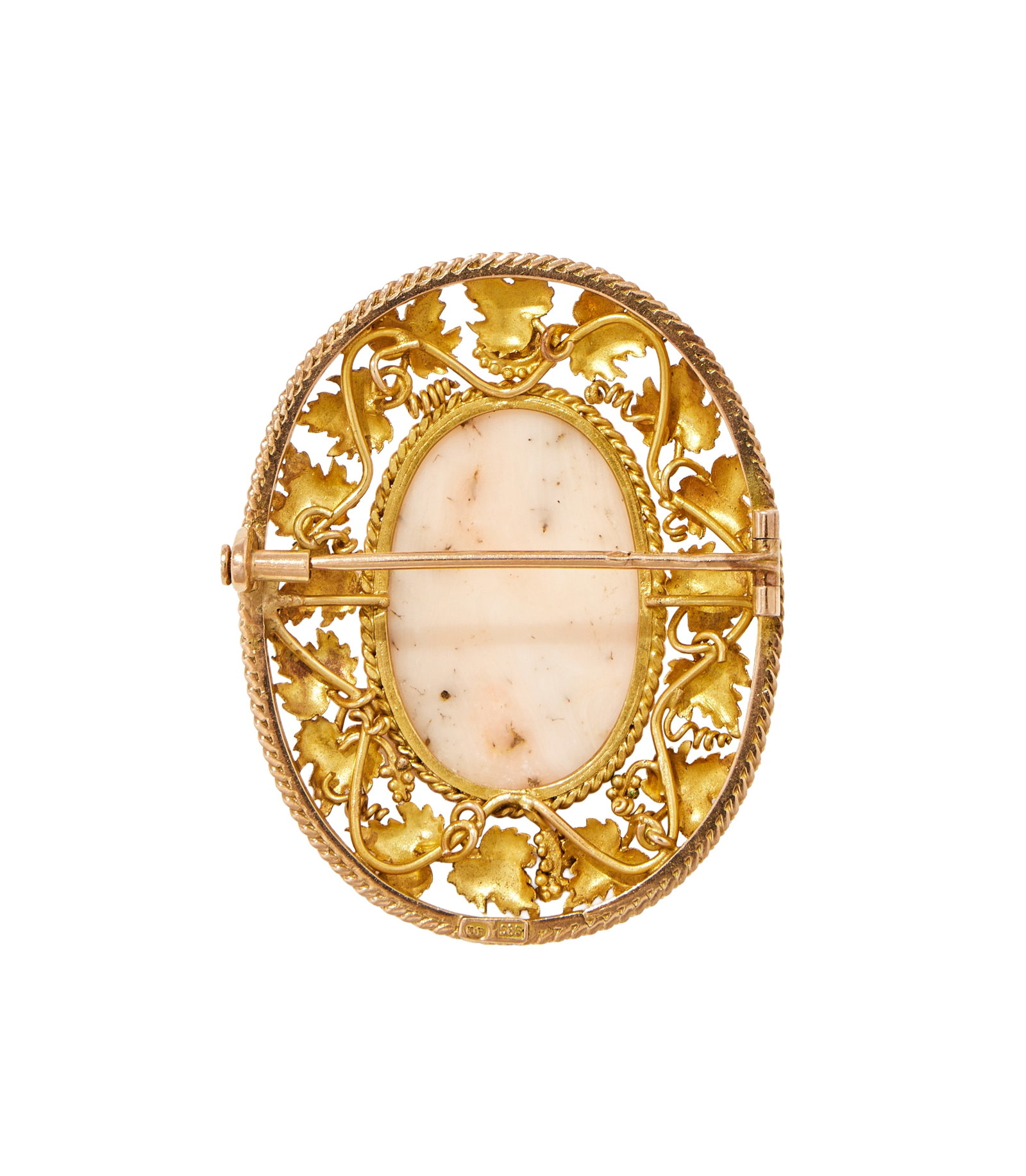 Y A CORAL CAMEO BROOCH - 2