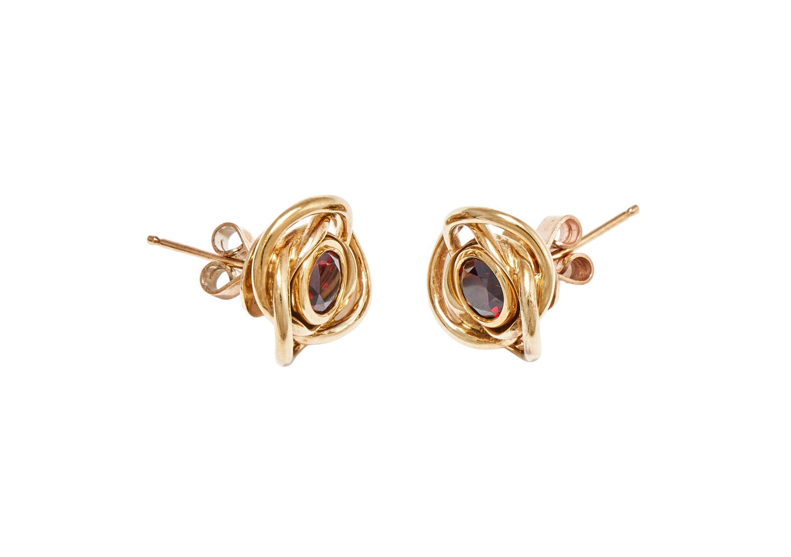 CASSANDRA GOAD, A PAIR OF GARNET EARRINGS - 3