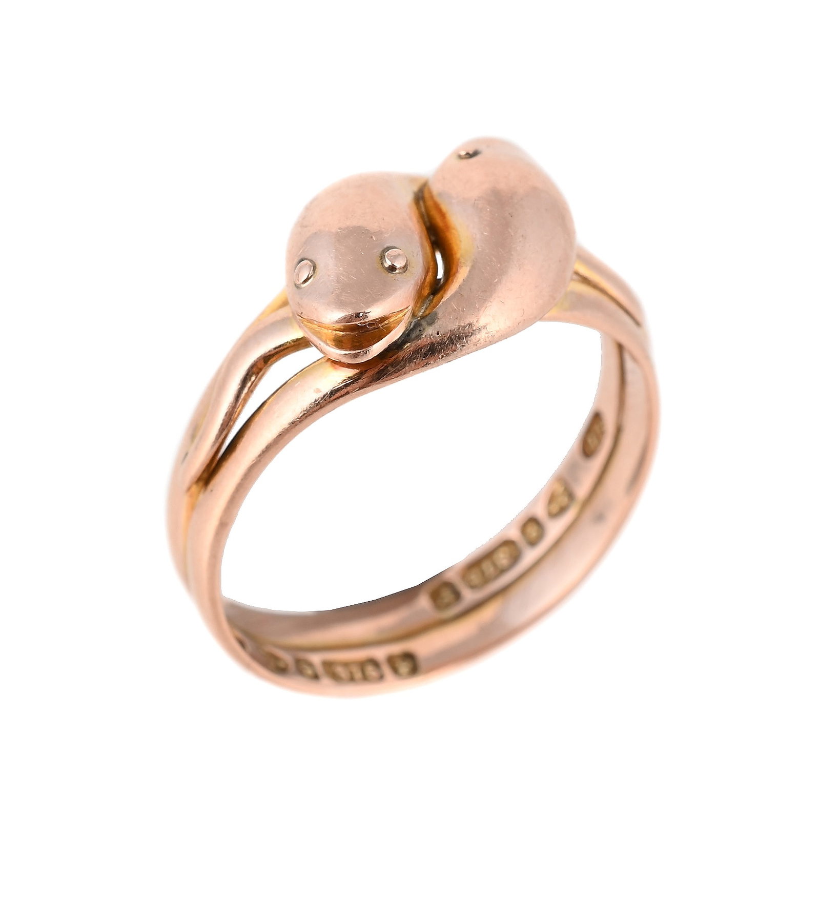 SAMUEL USHER, A 9 CARAT GOLD DOUBLE SNAKE RING (1 of 1)