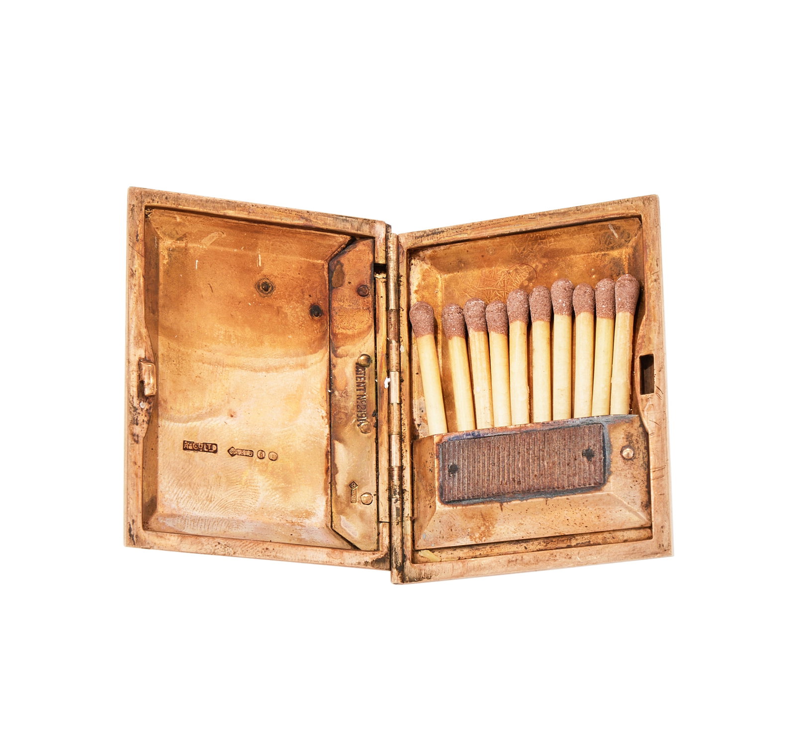 ASPREY, A 9 CARAT GOLD VESTA CASE - 2