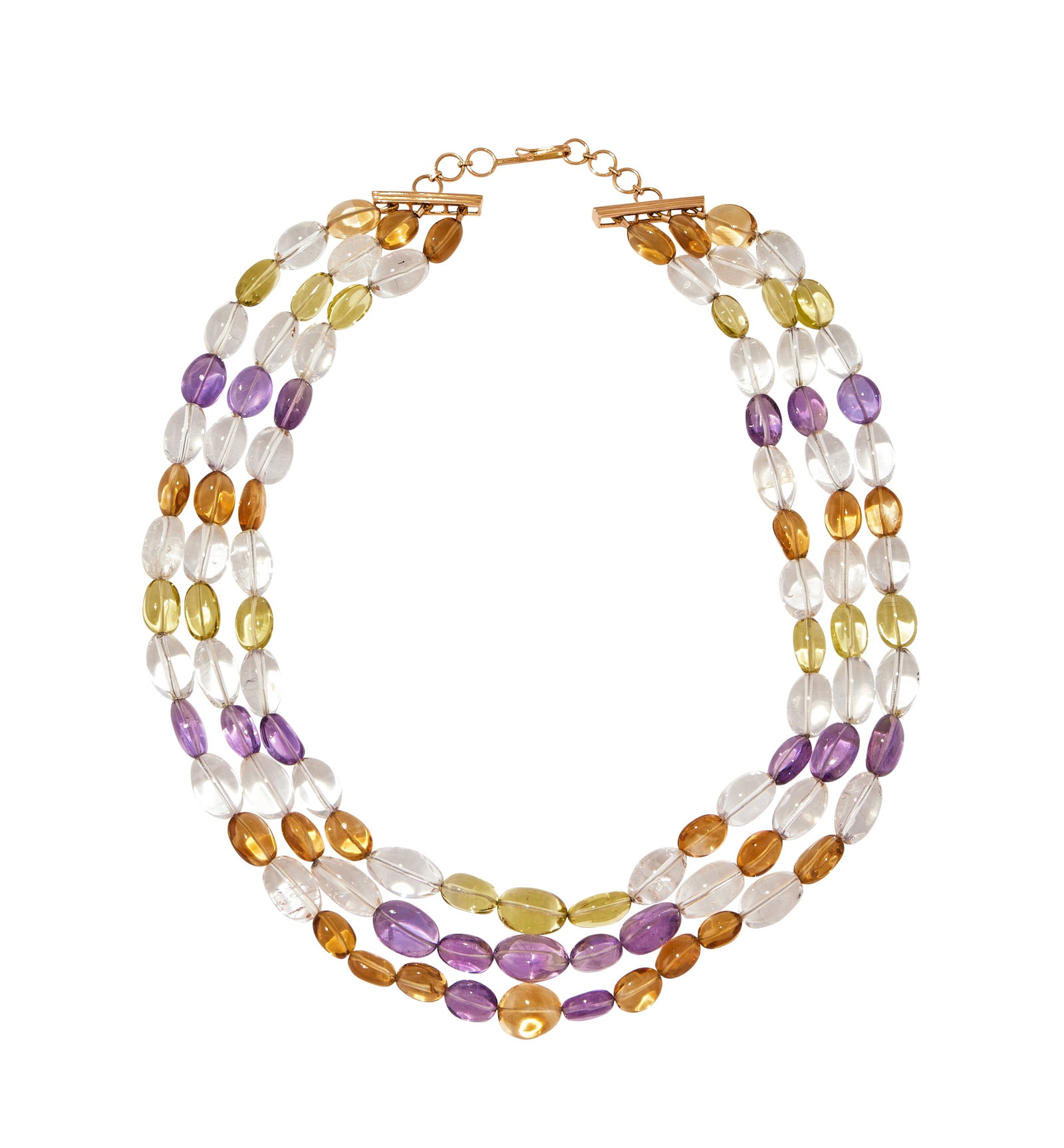 A POLISHED QUARTZ BEAD NECKLACE (1 of 1)