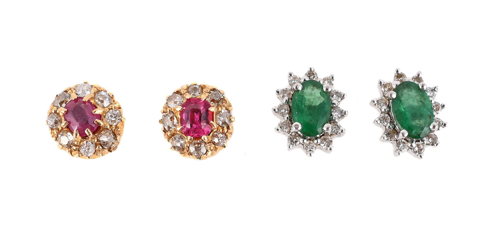 TWO PAIRS OF CLUSTER EARRINGS (1 of 1)