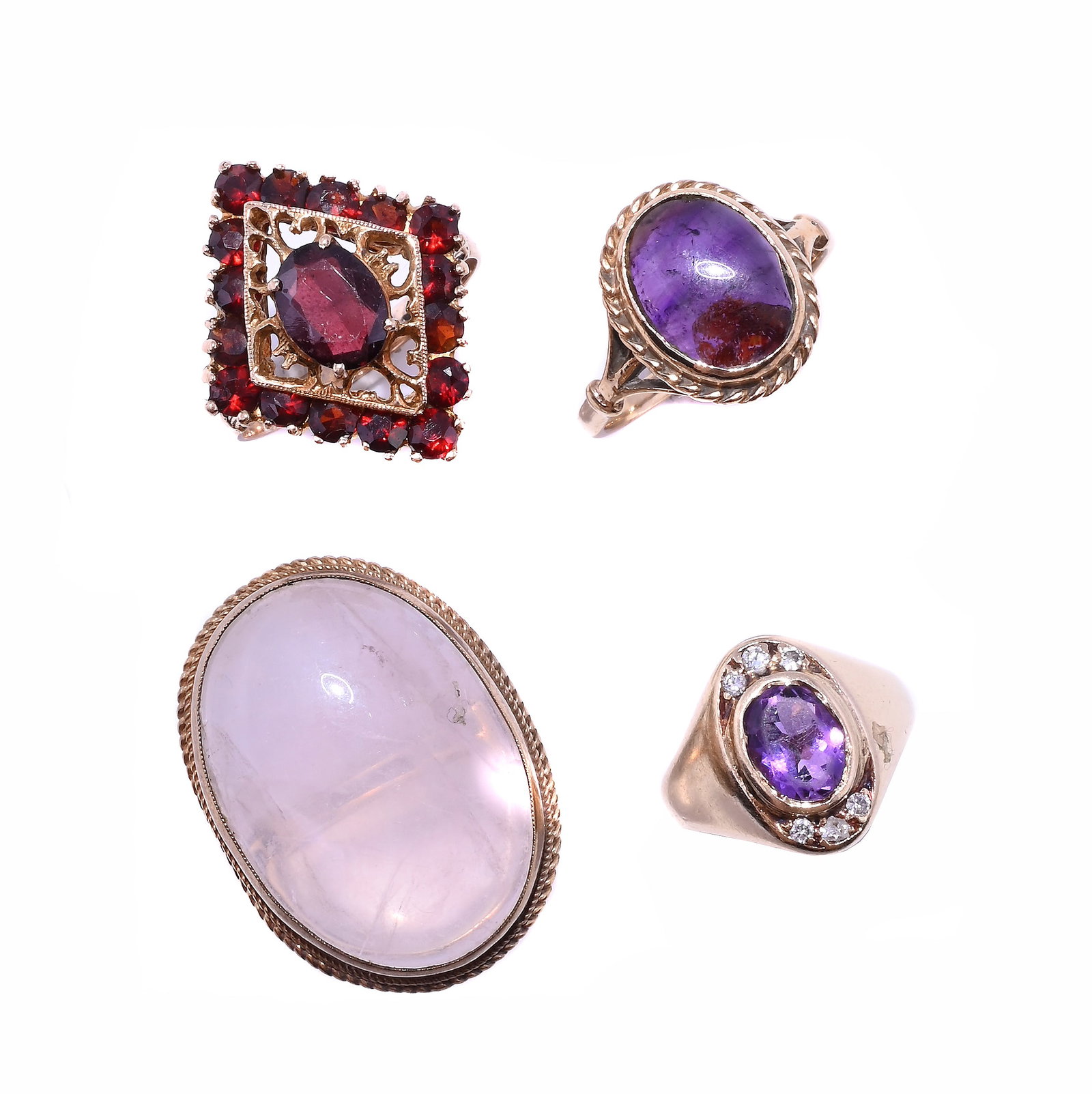 FOUR GEM SET RINGS (1 of 1)