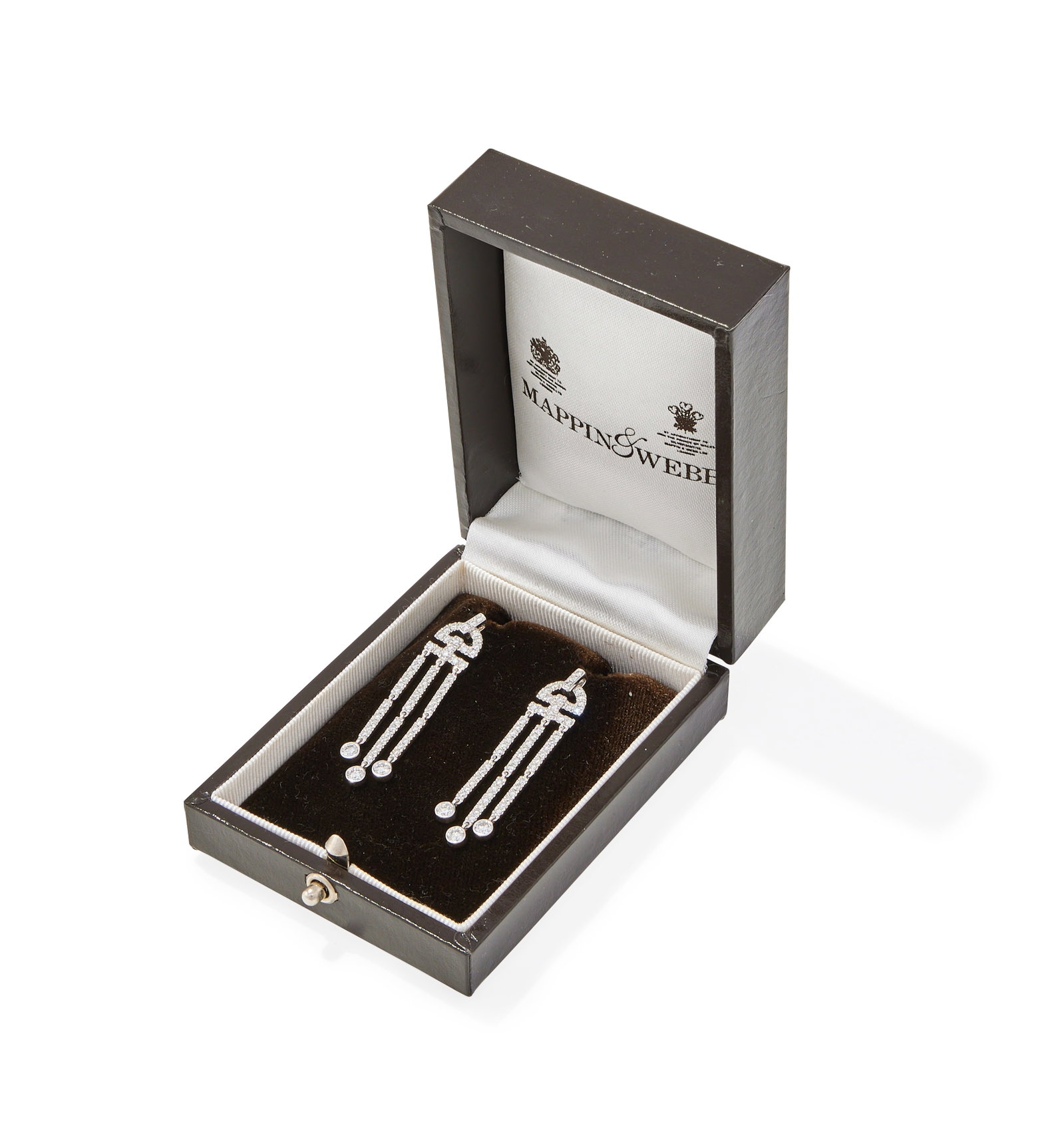 A PAIR OF DIAMOND PENDENT EARRINGS - 3