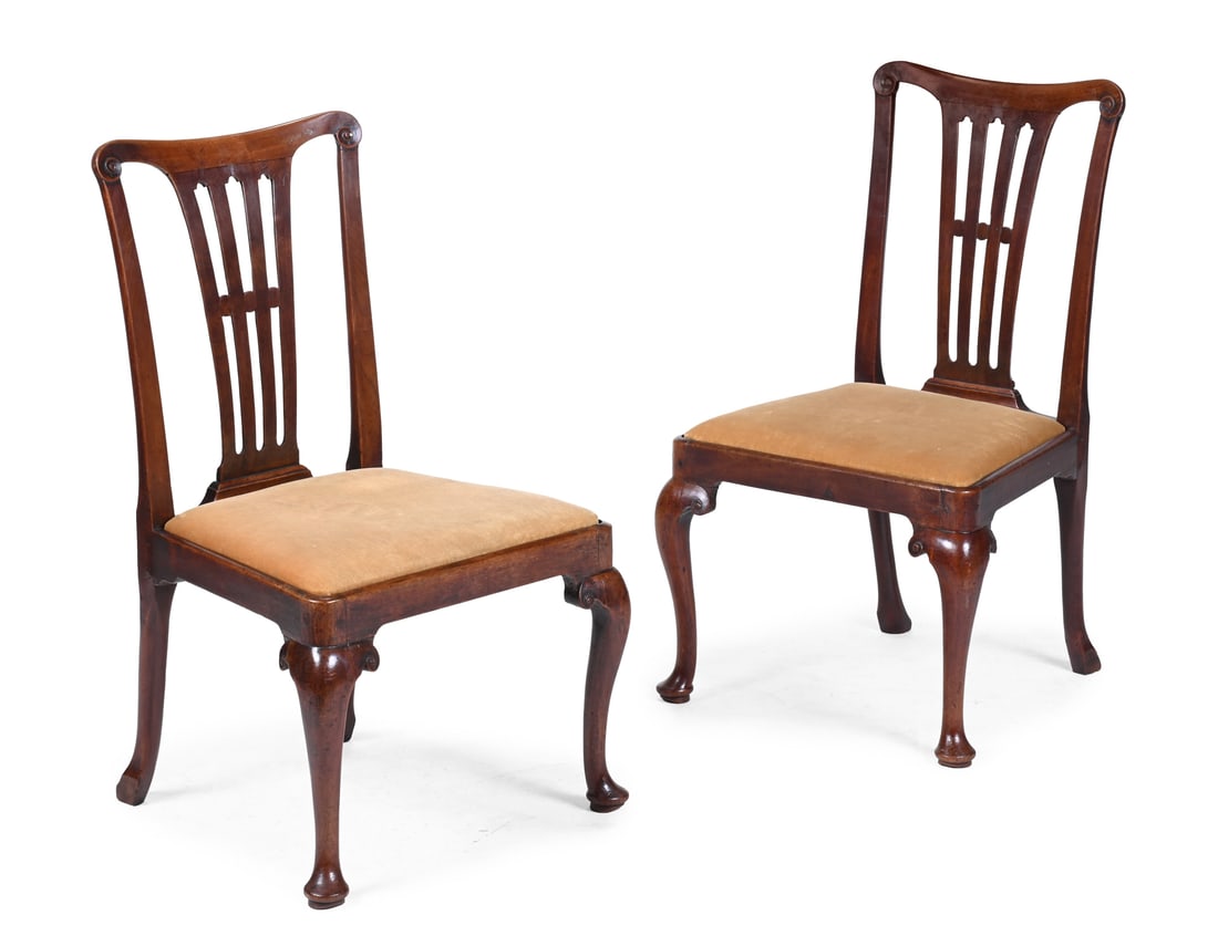 A PAIR OF GEORGE II 'RED WALNUT' CHAIRS, IN THE MANNER OF GILES GRENDEY, CIRCA 1735 (1 of 3)