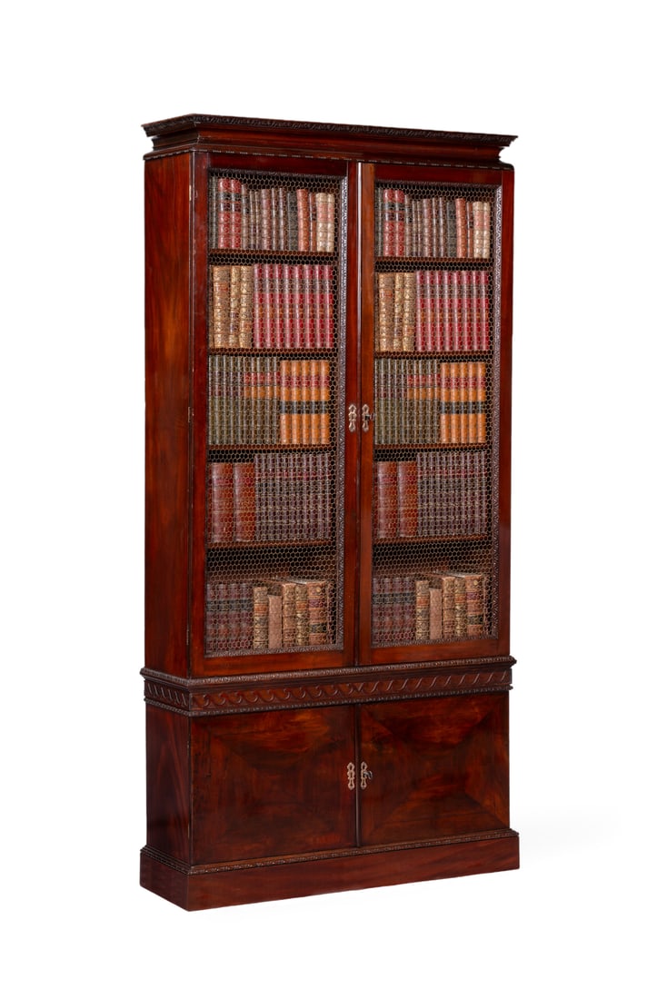 A GEORGE II CARVED MAHOGANY BOOKCASE OR 'CHINA CABINET', CIRCA 1740-50 (1 of 6)