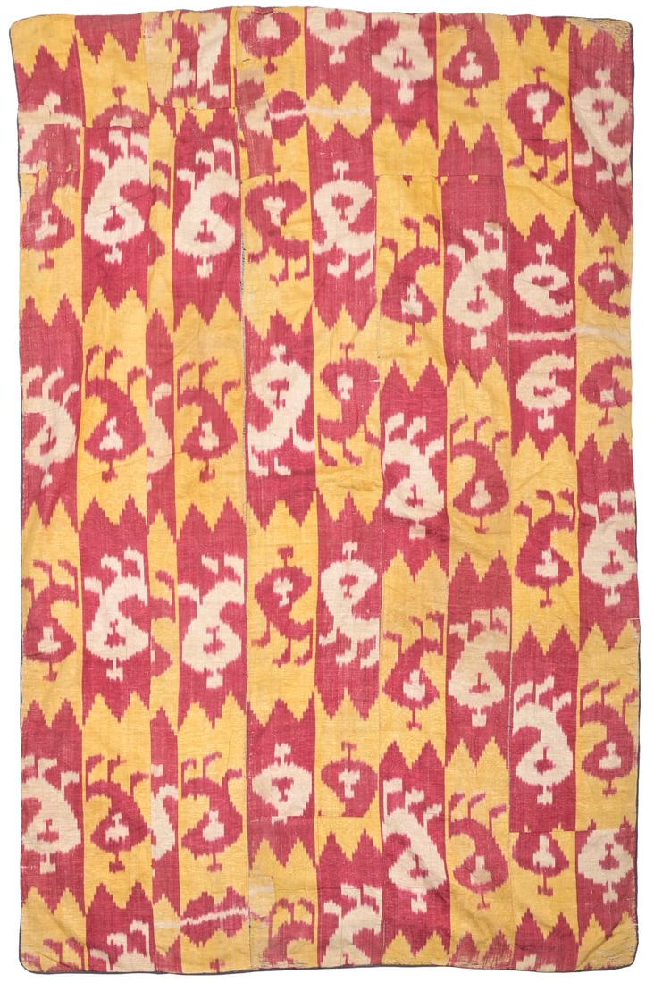 A SILK IKAT PANEL, UZEBKISTAN, CIRCA 1890 (1 of 2)