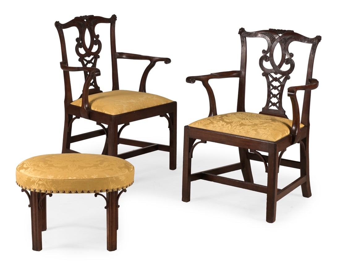 A PAIR OF GEORGE III MAHOGANY ARMCHAIRS, CIRCA 1765 (1 of 5)