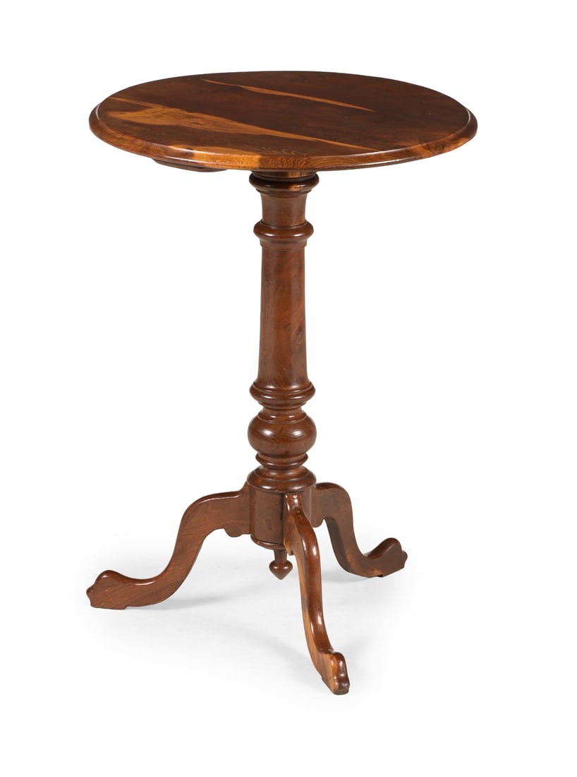 A WILLIAM IV SOLID LABURNUM TRIPOD OCCASIONAL TABLE, CIRCA 1835 (1 of 4)