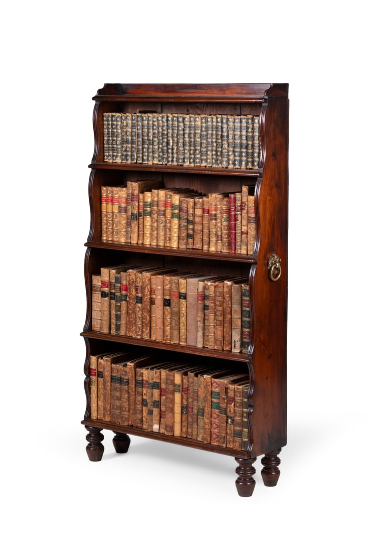 A REGENCY MAHOGANY WATERFALL OPEN BOOKCASE, CIRCA 1815 (1 of 5)