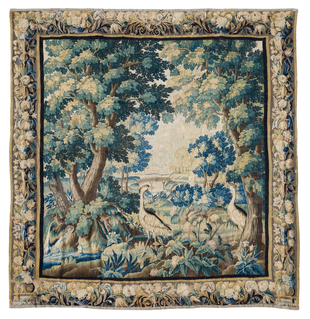 AN AUBUSSON VERDURE TAPESTRY, FRENCH, EARLY 18TH CENTURY  (1 of 4)