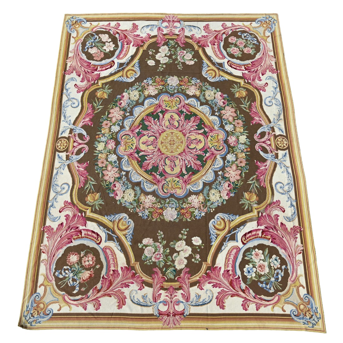 A PORTUGEUESE 'SAVONNERIE' FLAT WOVEN CARPET, FIRST HALF 20TH CENTURY (1 of 3)