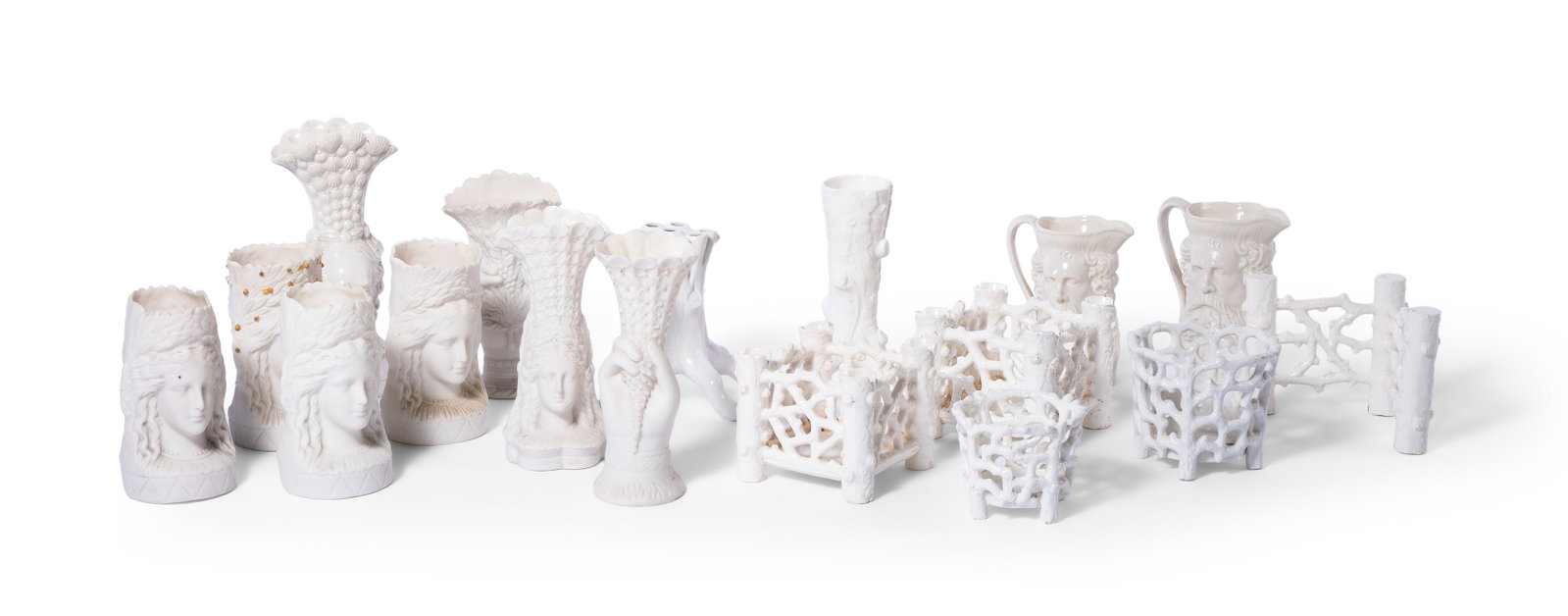 A COLLECTION OF ENGLISH PARIAN AND GLAZED PARIAN, THIRD QUARTER 19TH CENTURY (1 of 3)