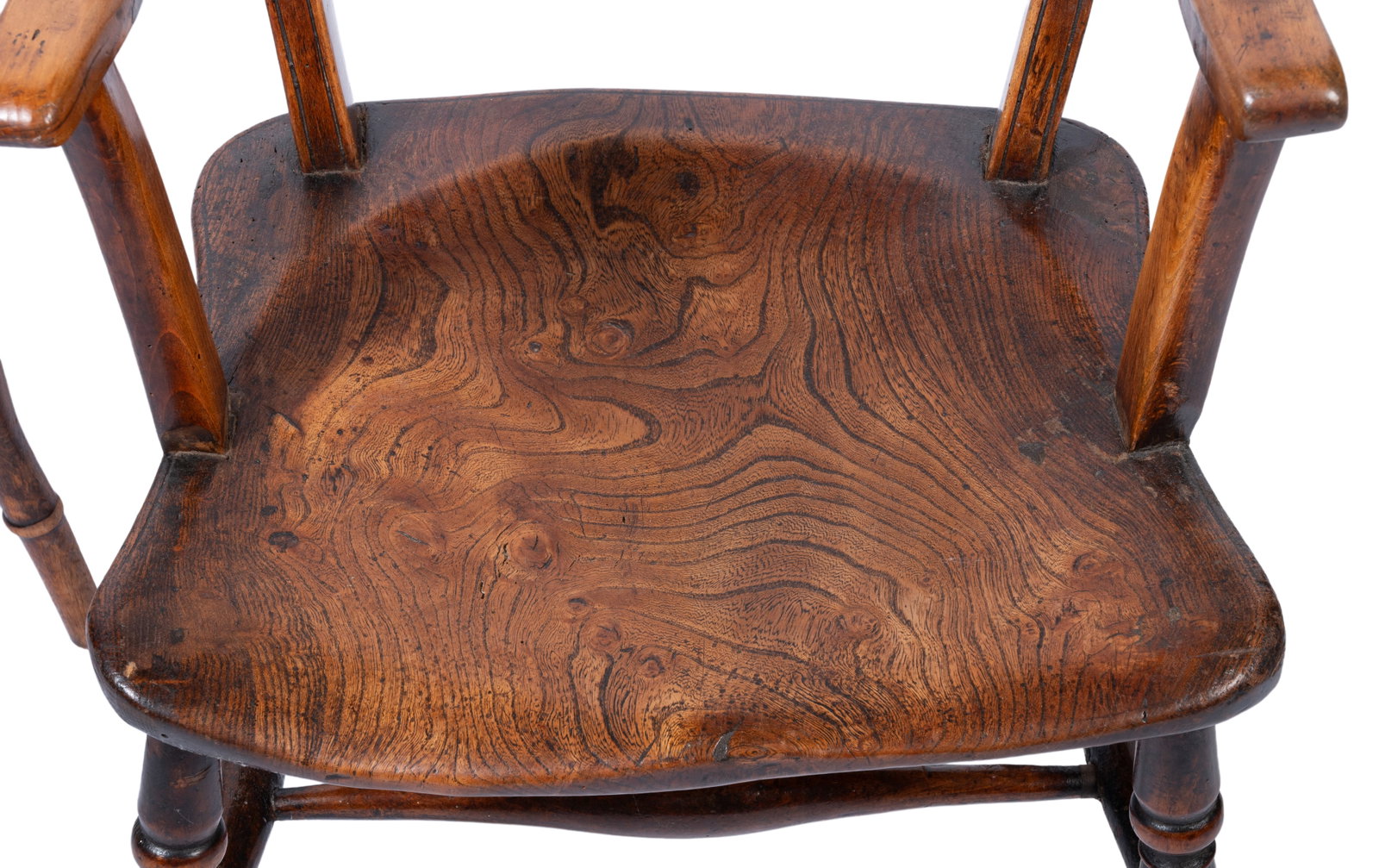A FRUITWOOD AND ELM WINDSOR ARMCHAIR, AND SIMILAR SIDE CHAIR, FIRST HALF 19TH CENTURY - 2