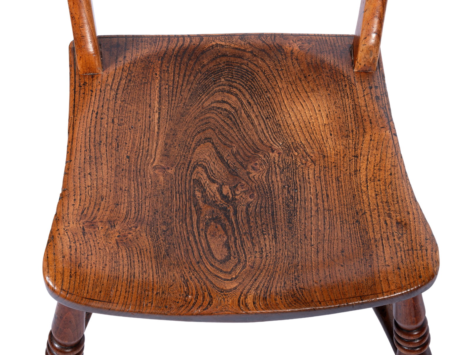 A FRUITWOOD AND ELM WINDSOR ARMCHAIR, AND SIMILAR SIDE CHAIR, FIRST HALF 19TH CENTURY - 3