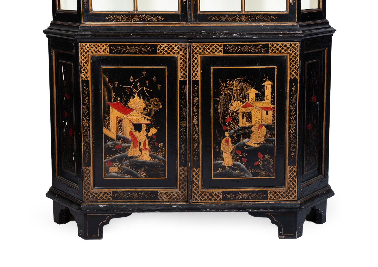 A BLACK JAPANNED DISPLAY CABINET, DUTCH, LATE 19TH CENTURY - 2