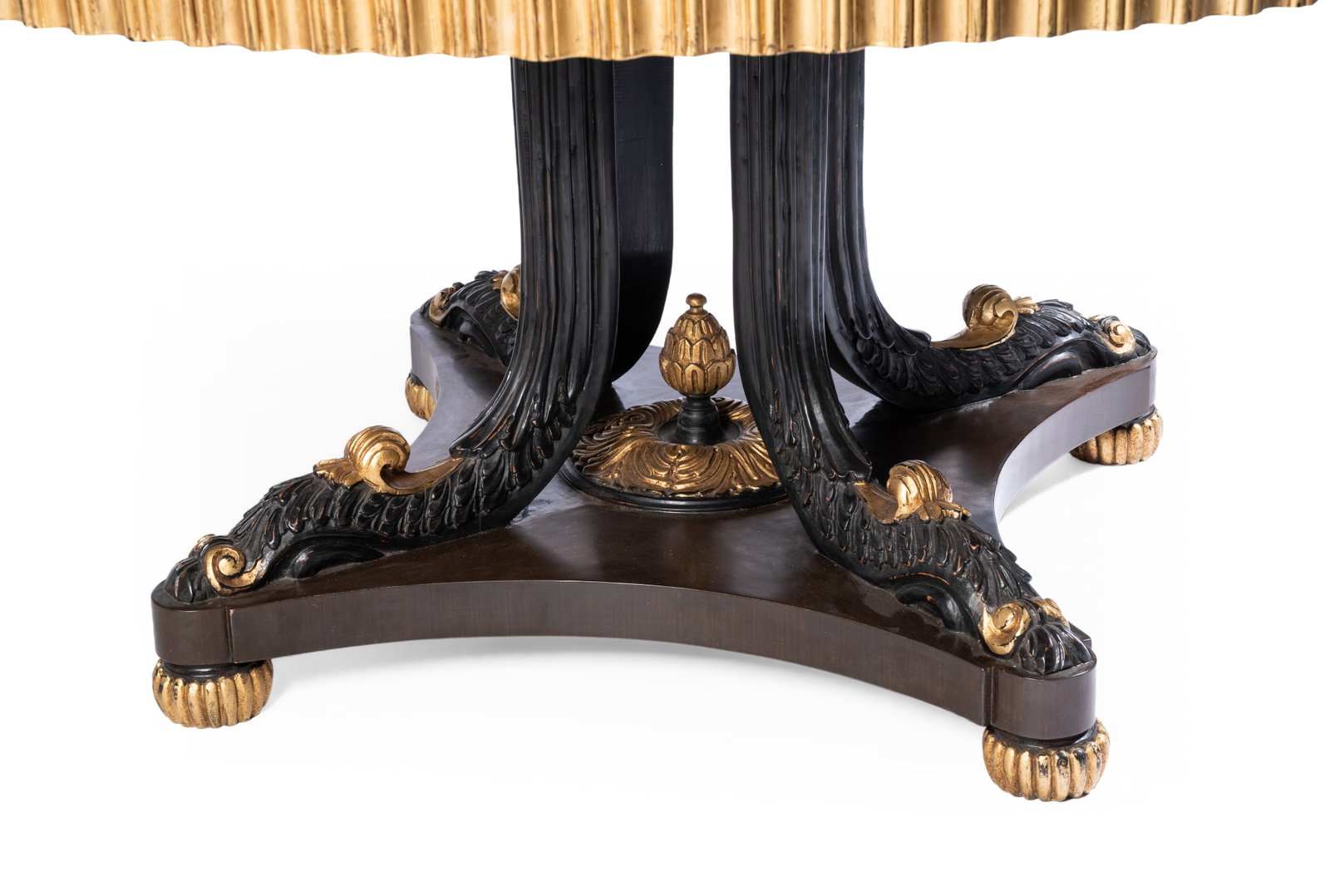 A PARCEL GILT AND MARQUETRY CENTRE TABLE, IN FRENCH STYLE, MODERN - 4