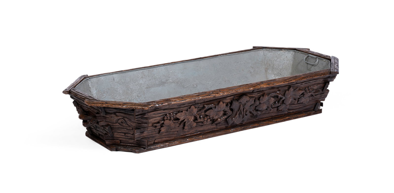 A BLACK FOREST LINDEN WOOD WINE COOLER OR JARDINIERE, LATE 19TH CENTURY - 2