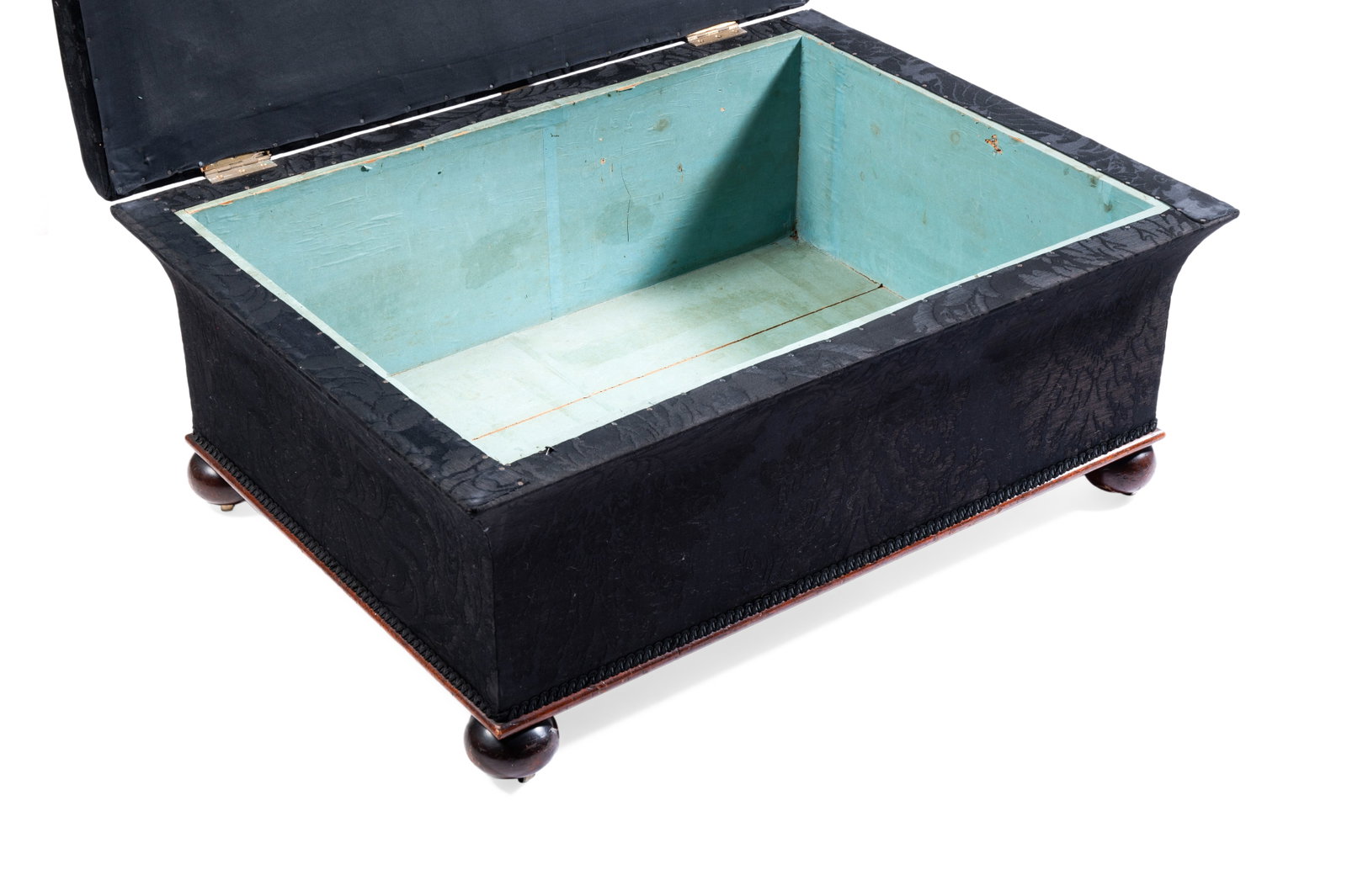 A VICTORIAN MAHOGANY AND UPHOLSTERED OTTOMAN STOOL, 19TH CENTURY - 3