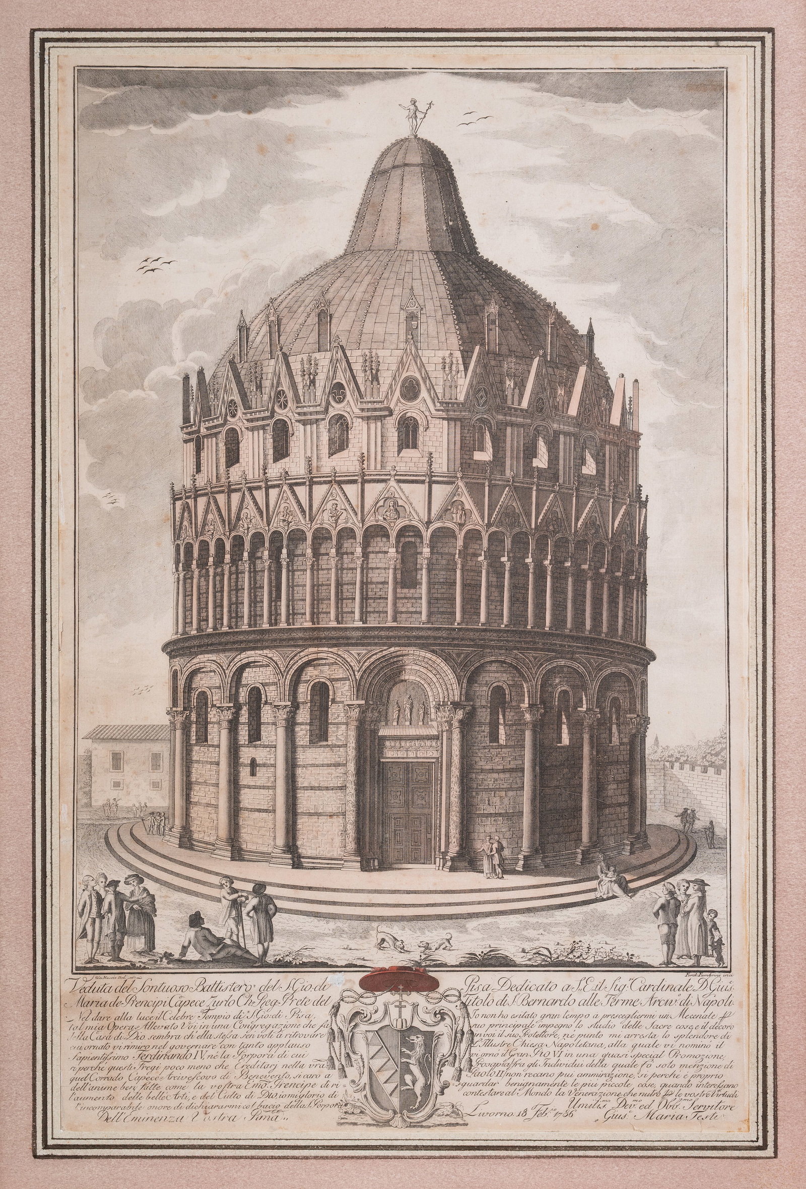 FERDINANDO FAMBRINI (ITALIAN ACTIVE C.1764-1780) AFTER GIO. NASCIO, THE BAPTISTRY AT PISA - 2