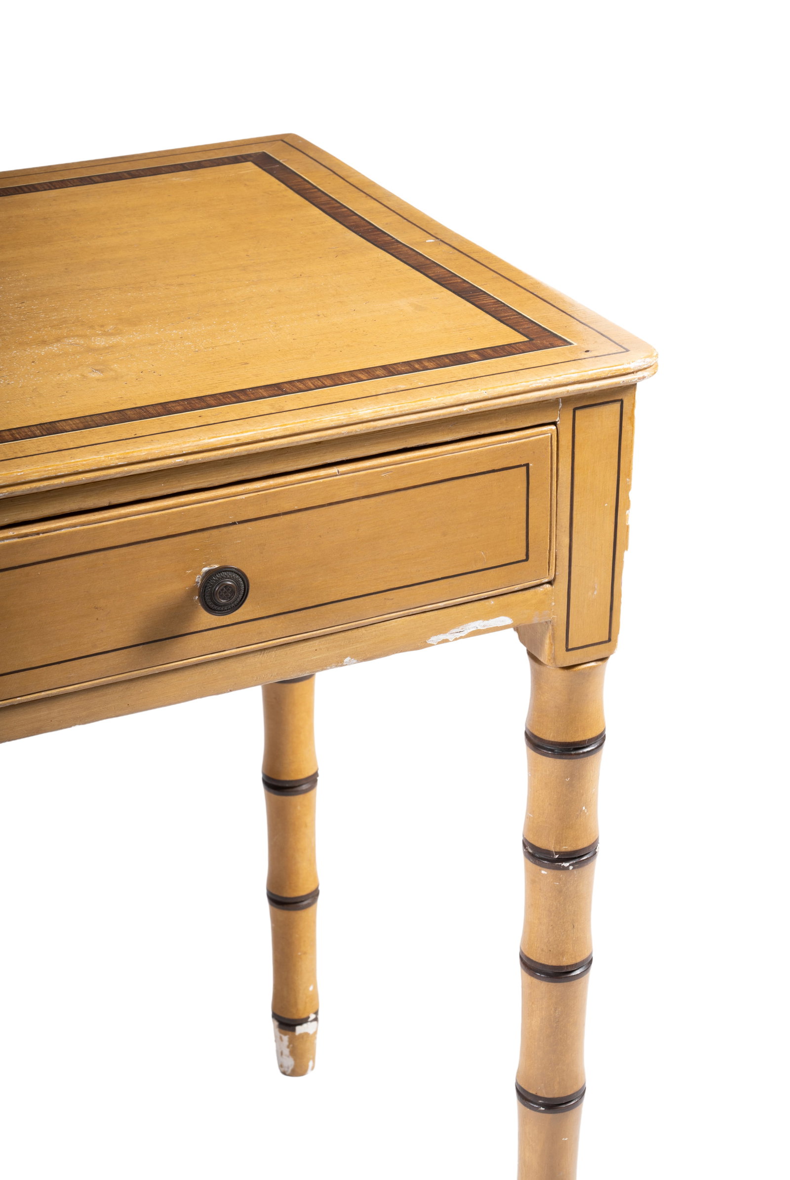 A REGENCY PAINTED FAUX BAMBOO SIDE TABLE, EARLY 19TH CENTURY - 2