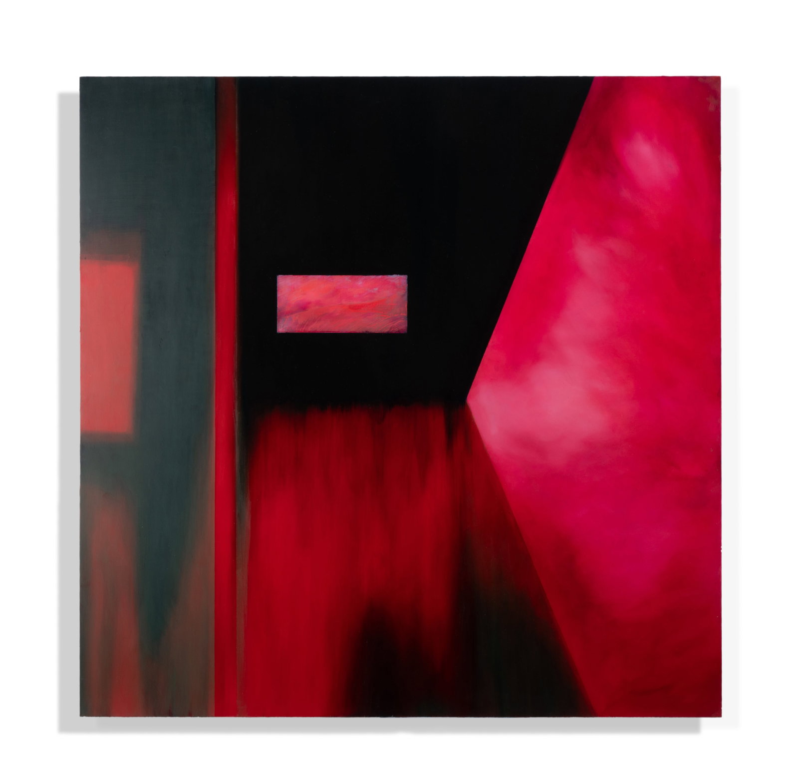 HELEN BROUGH (BRITISH 20TH/21ST CENTURY), LIGHTSCAPES - ROSE PINK - MARS BLACK: HELEN BROUGH (BRITISH 20TH/21ST CENTURY) LIGHTSCAPES - ROSE PINK - MARS BLACK Oil on aluminium Signed, titled and dated 2019 (verso) 100 x 100cm (39¼ x 39¼in.) Unframed Condition Report:
