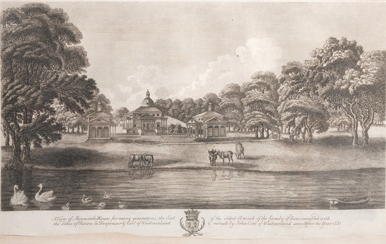 BRITISH SCHOOL (18TH CENTURY), FIGURES BEFORE A GATEWAY, TOGETHER WITH THREE PRINTS - 2