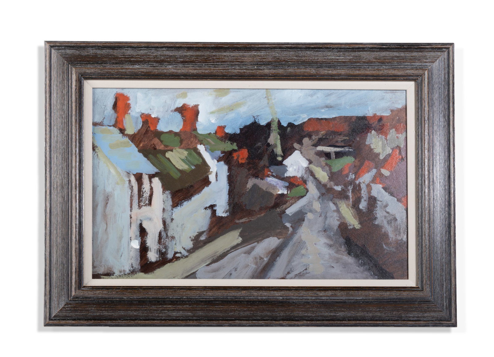 BRITISH SCHOOL (20TH CENTURY), STREET SCENE: BRITISH SCHOOL (20TH CENTURY) STREET SCENE Oil on board 30 x 50cm (11¾ x 19½in.) Condition Report Disclaimer