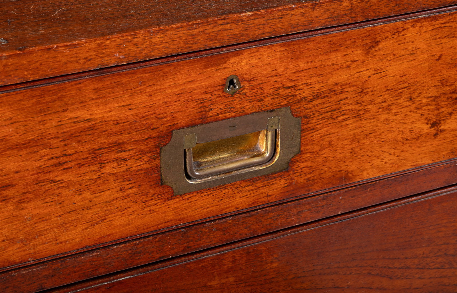 A TEAK CAMPAIGN CHEST, 20TH CENTURY - 2