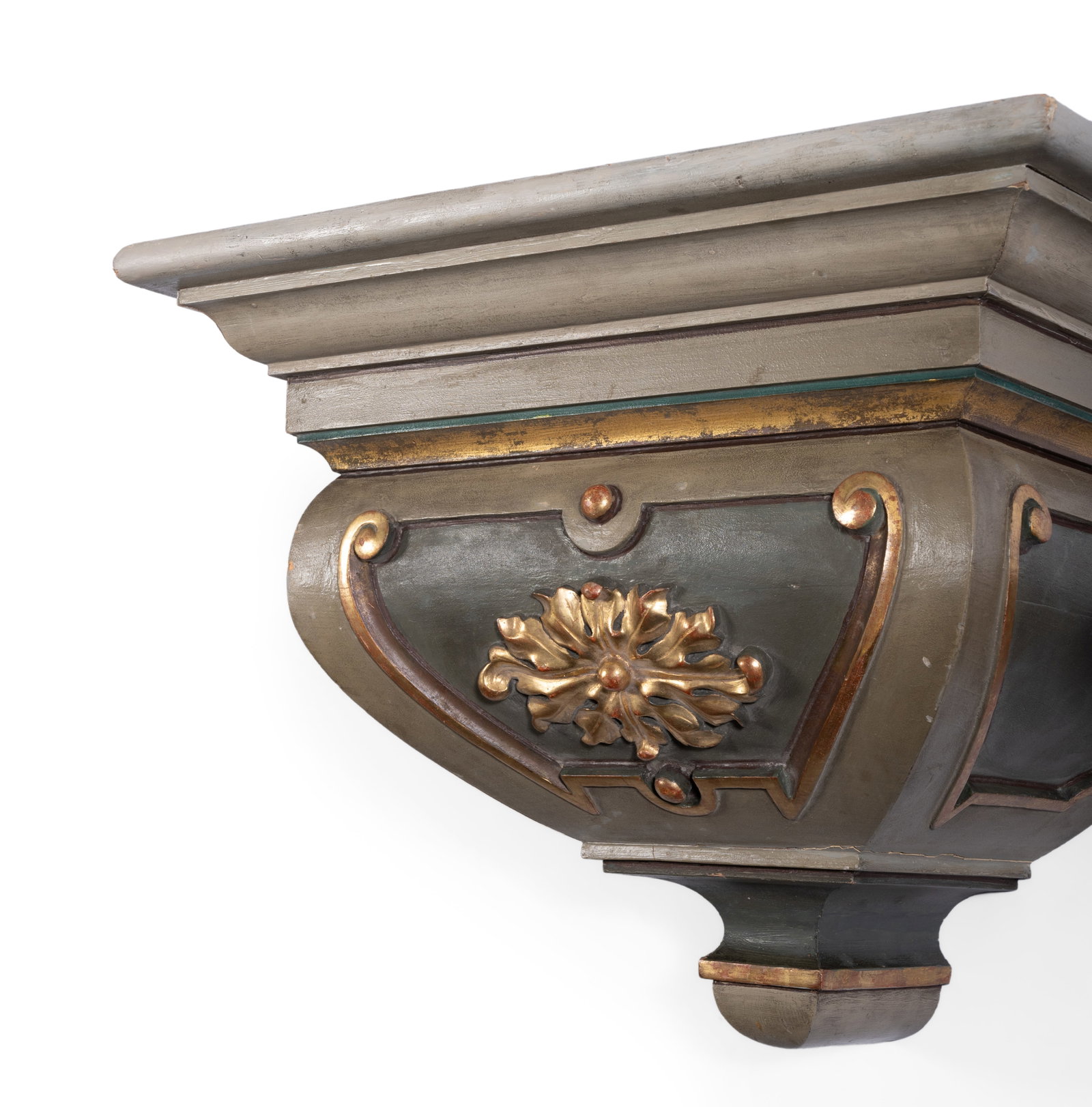 A PAIR OF PAINTED PINE WALL BRACKETS, IN AN ARCHITECTURAL STYLE, MODERN - 2