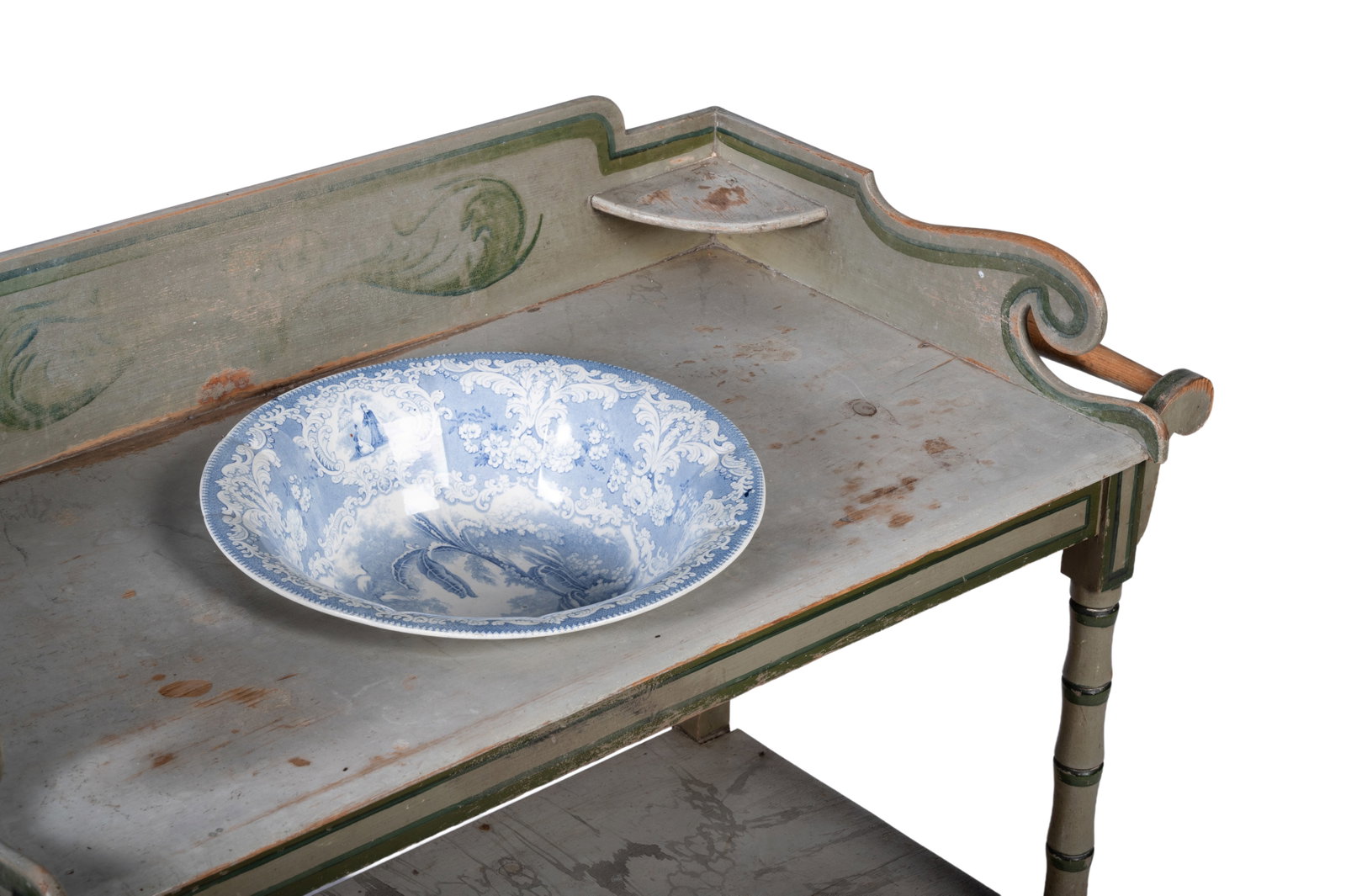 AN EARLY VICTORIAN GREEN PAINTED WASHSTAND, MID 19TH CENTURY - 2