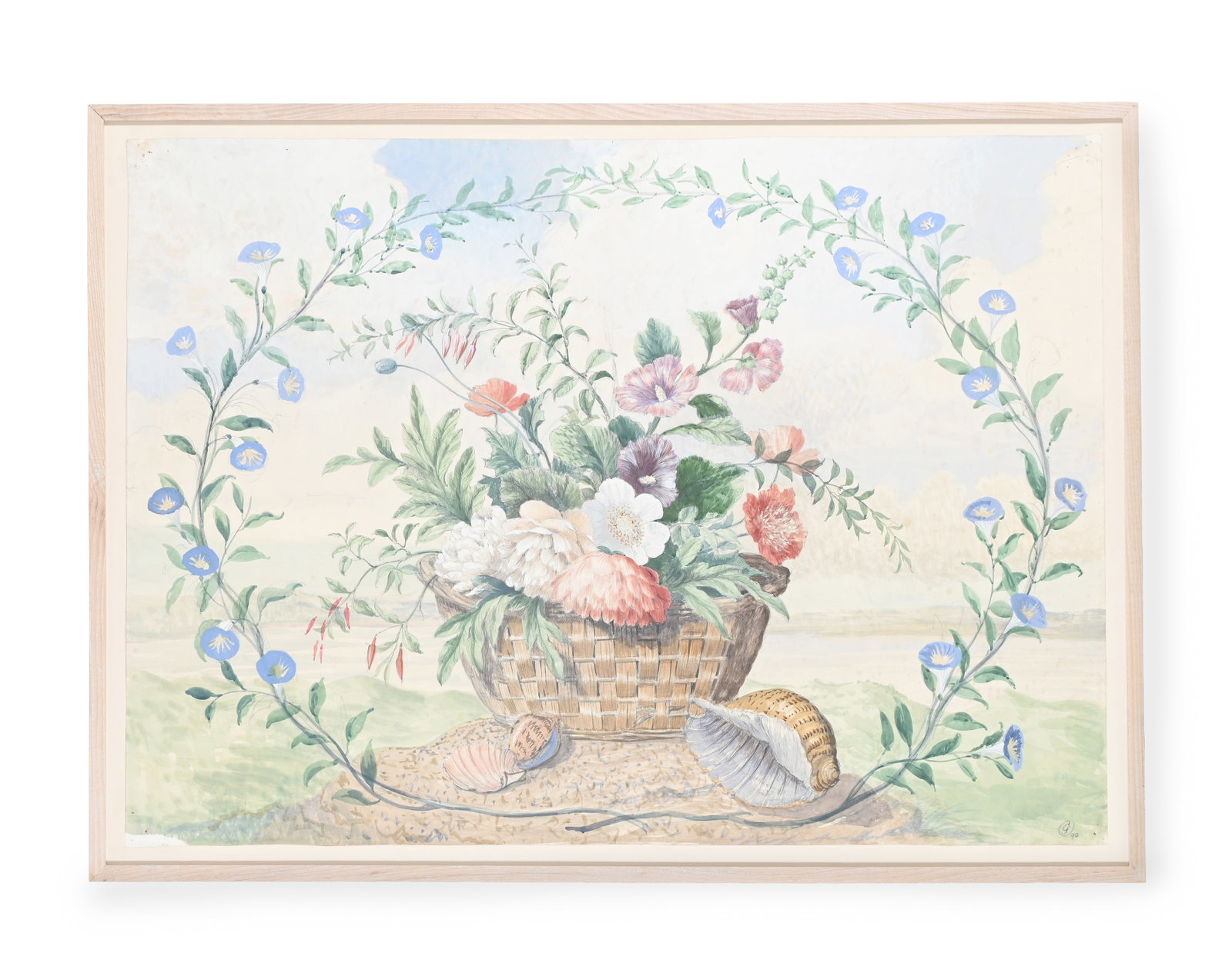 λ GEORGE OAKES (BRITISH 1927-2017), A PAIR OF STILL LIFES WITH FLOWERS WITHIN A GARLAND OF FLOW - 2