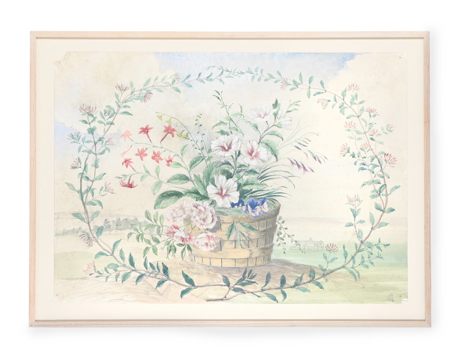 λ GEORGE OAKES (BRITISH 1927-2017), A PAIR OF STILL LIFES WITH FLOWERS WITHIN A GARLAND OF FLOW - 3