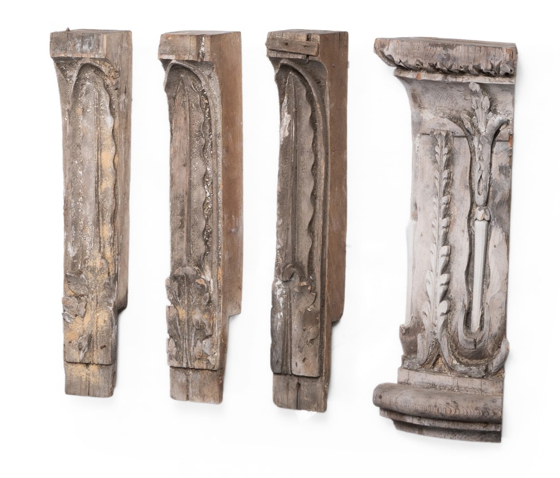 A GROUP OF FOUR CARVED SOFTWOOD CAPITALS, LATE 18TH OR EARLY 19TH CENTURY, AND FOUR FURTHER EXAMPLES - 3