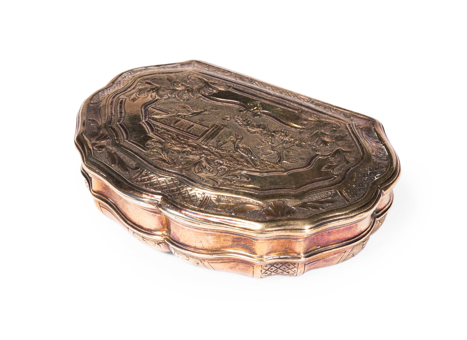 A SILVER GILT SNUFF BOX, PROBABLY DUTCH OR FRENCH, MID 18TH CENTURY - 2