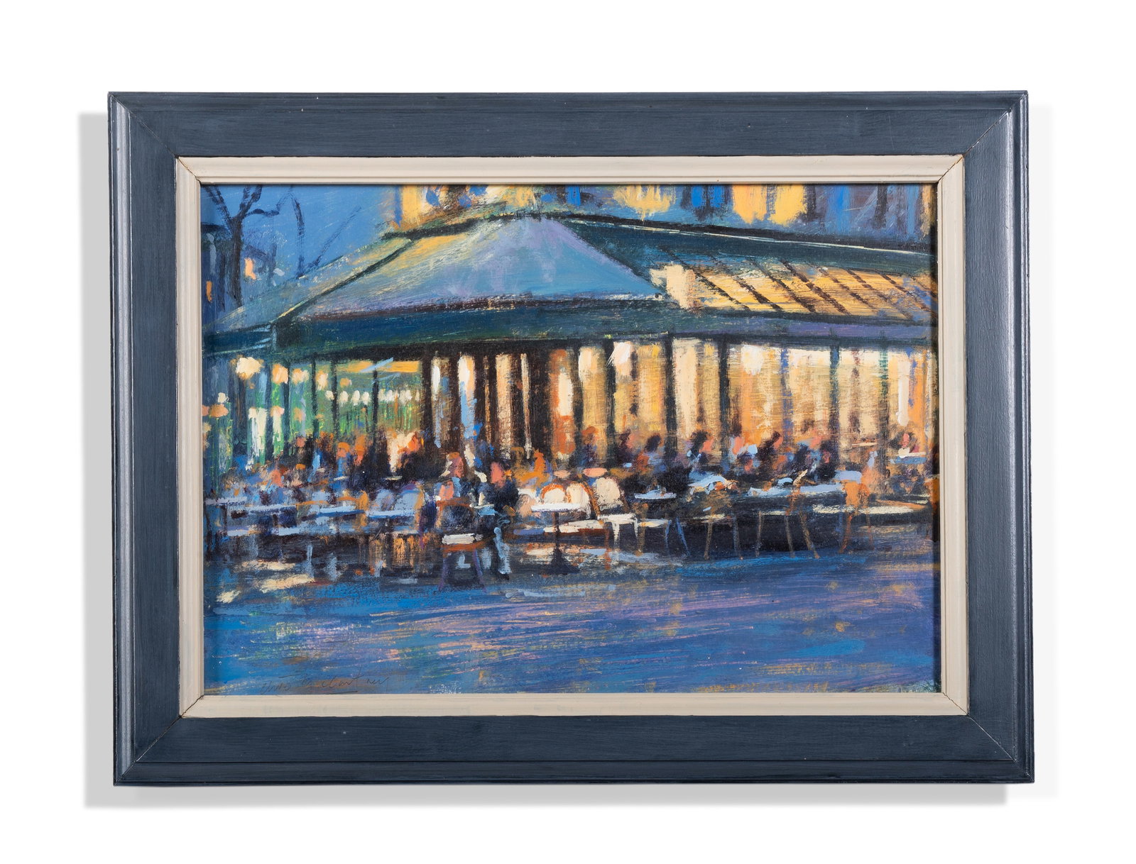 λ CLIVE MCCARTNEY (BRITISH B. 1960), PARIS CAFÉ: λ CLIVE MCCARTNEY (BRITISH B.1960) PARIS CAFÉ Acrylic on board Signed (lower left) 28 x 40cm (11 x 15½in.) Condition Report Disclaimer