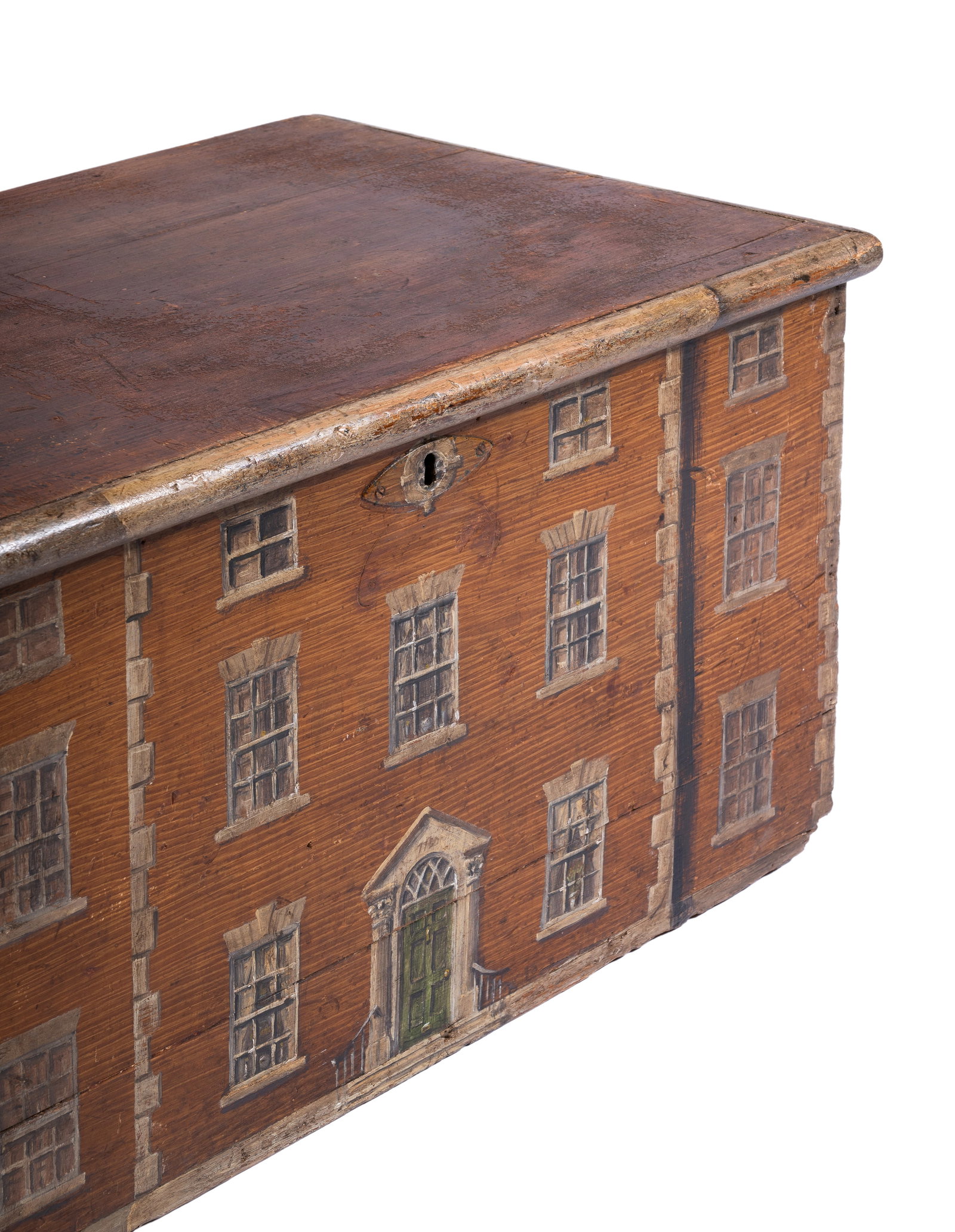 A PAINTED 'COUNTRY HOUSE' BOX OR TRUNK, 19TH CENTURY AND LATER - 2