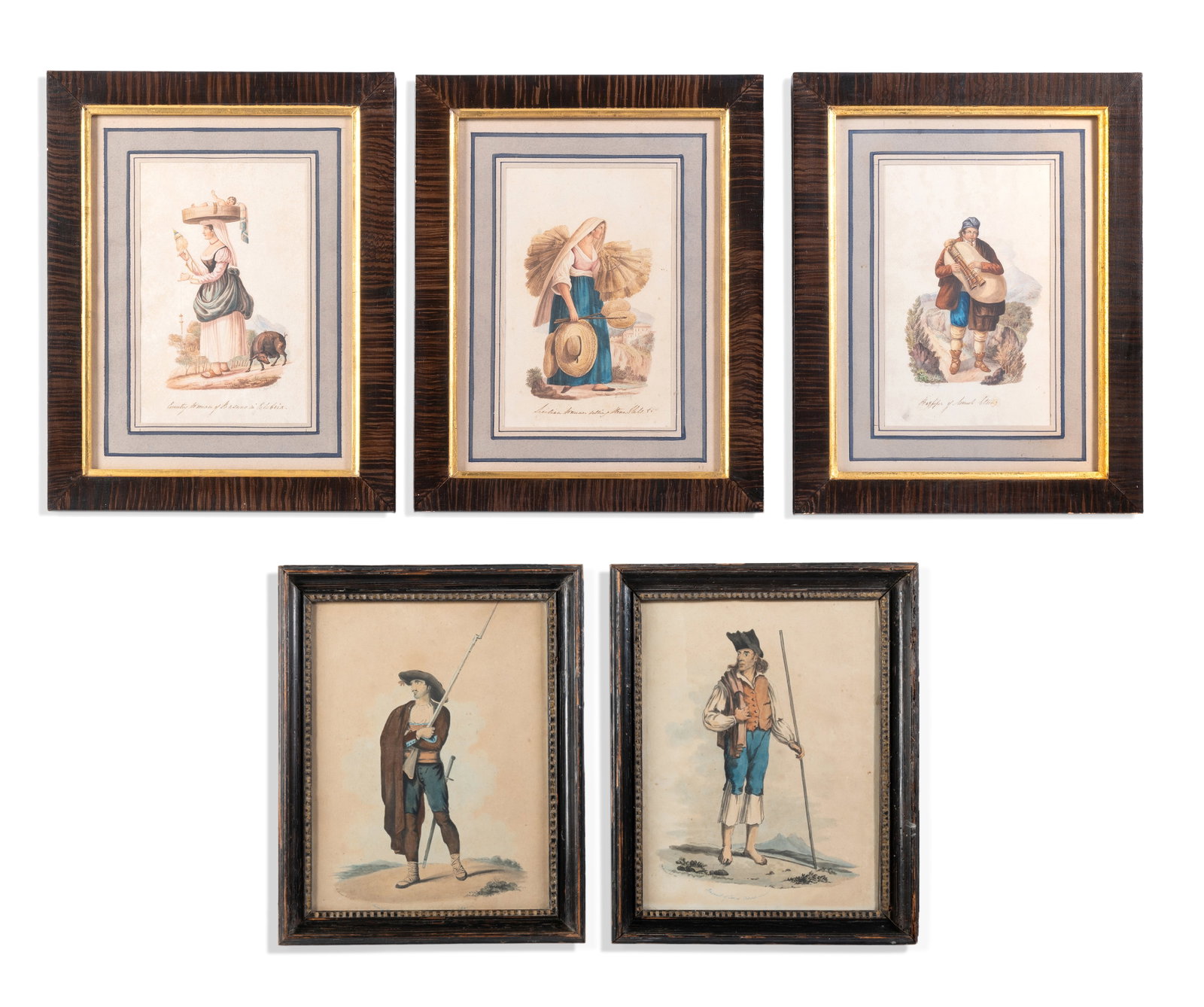 CHARLES FREDERICK DE BROCKTORFF (GERMAN 1775-1850), THREE ITALIAN FIGURE STUDIES (1 of 7)