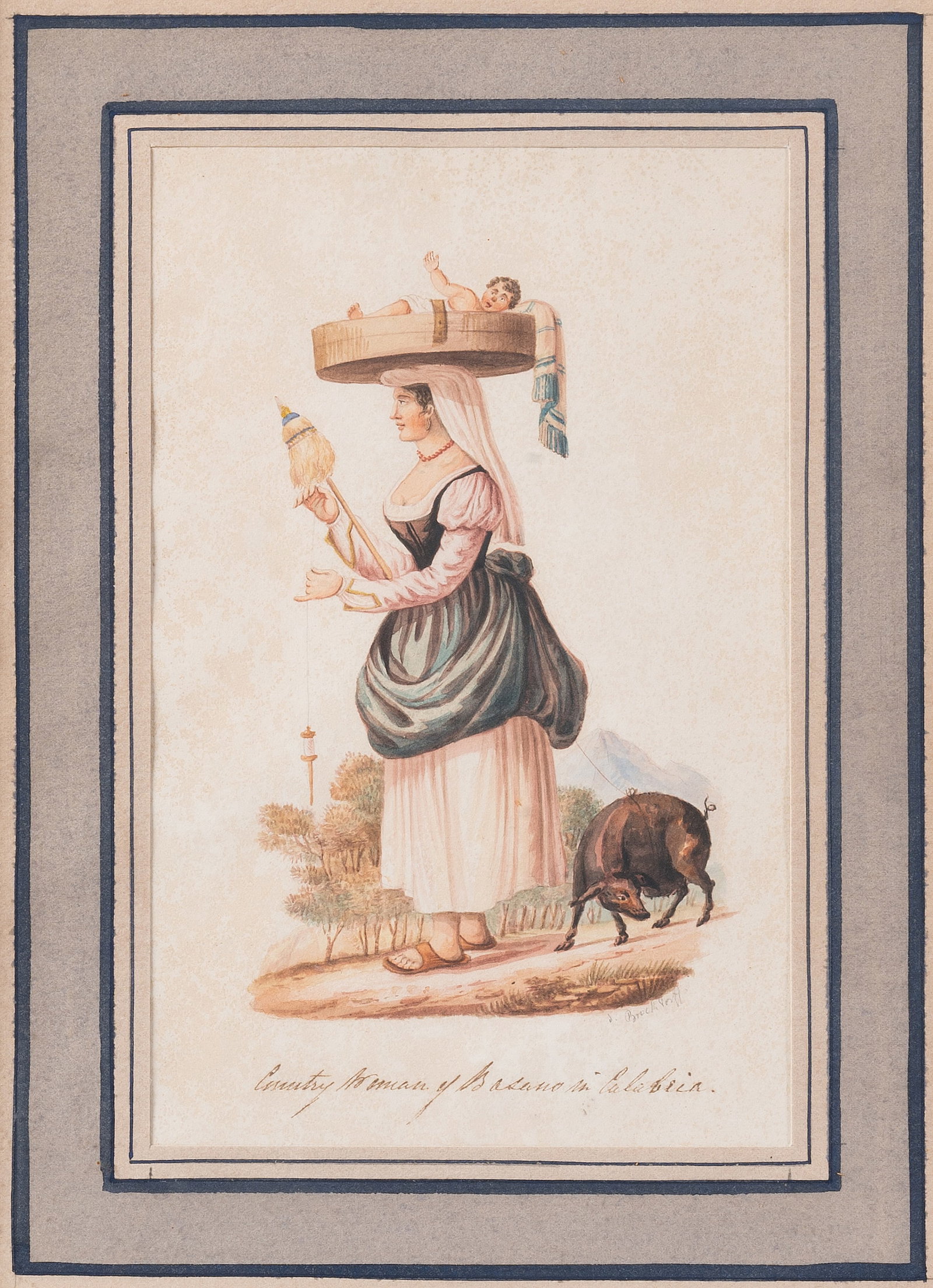 CHARLES FREDERICK DE BROCKTORFF (GERMAN 1775-1850), THREE ITALIAN FIGURE STUDIES - 4