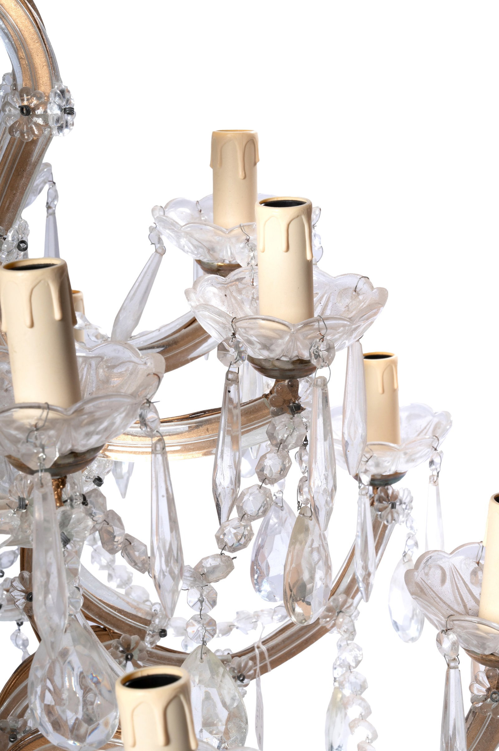 A PAIR OF SIXTEEN BRANCH MOULDED AND CUT GLASS CHANDELIERS, IN THE VENETIAN STYLE, 20TH CENTURY - 2