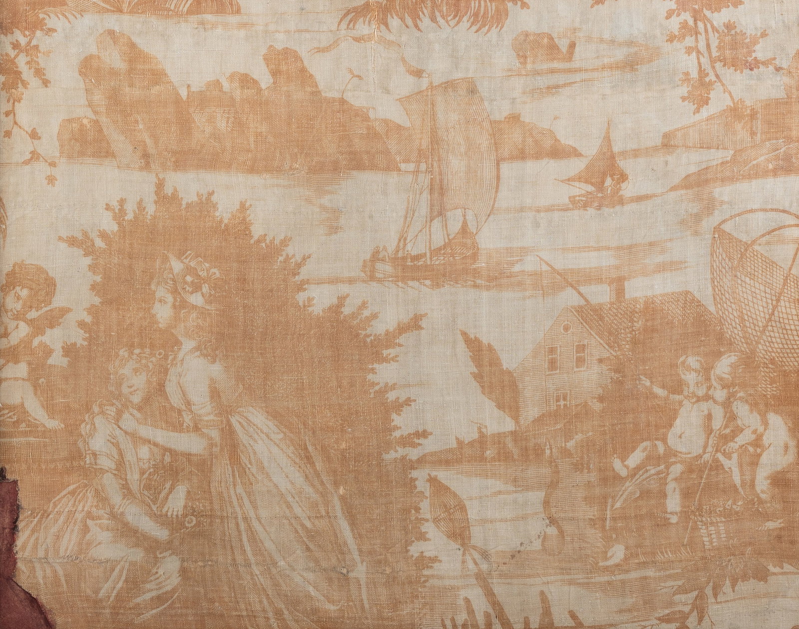 A TOILE DE JOUY FRAGMENT, POSSIBLY 19TH CENTURY - 2