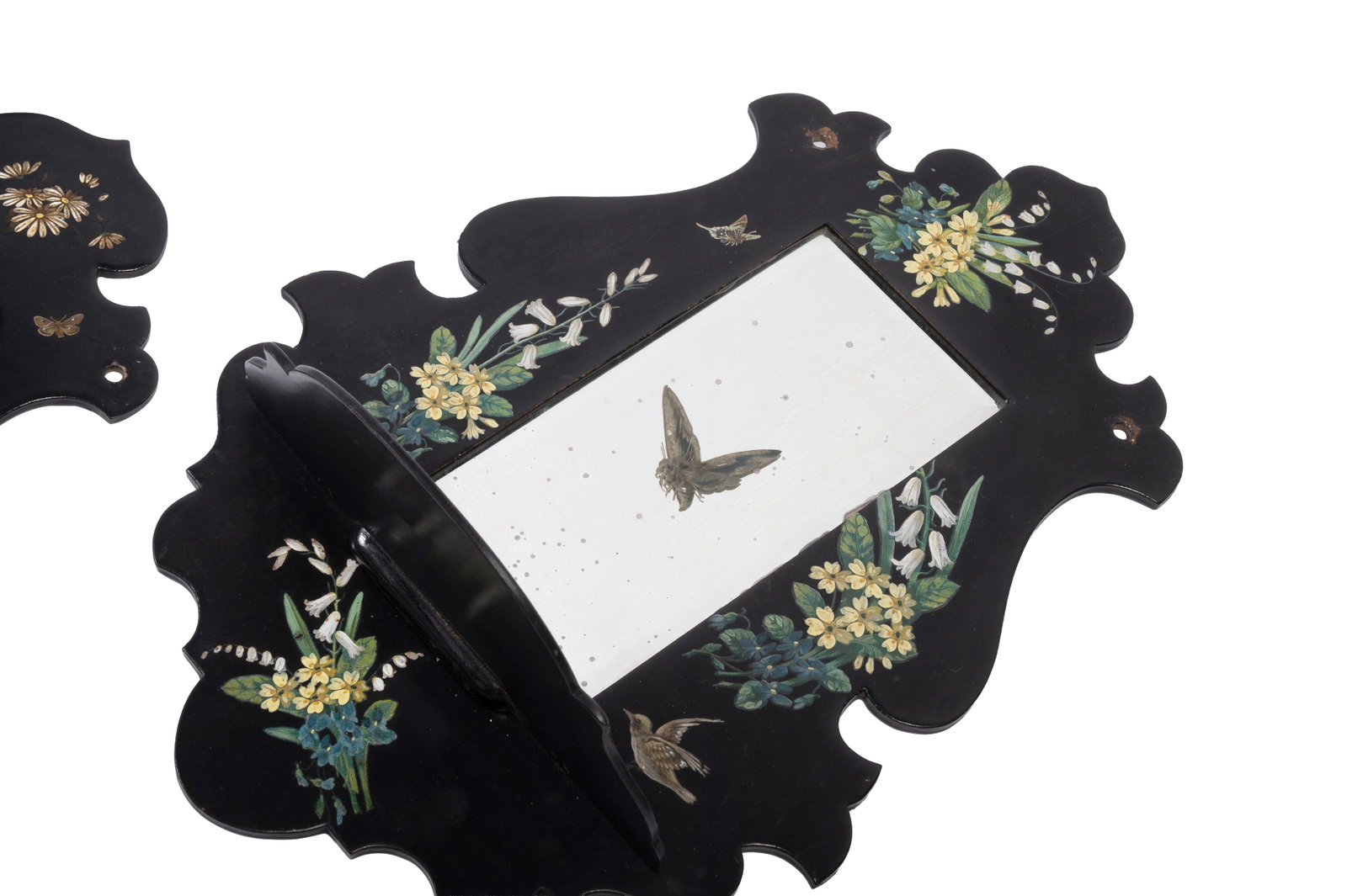 A COLLECTION OF VICTORIAN BLACK LACQUER PAPIER MACHE WALL BRACKETS, SECOND HALF 19TH CENTURY - 2