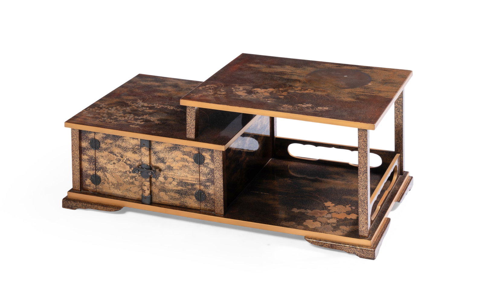 A JAPANESE LACQUER TABLETOP CABINET, LATE EDO PERIOD, 18TH OR 19TH CENTURY: A JAPANESE LACQUER TABLETOP CABINET LATE EDO PERIOD, 18TH OR 19TH CENTURY 26cm high, 62cm wide, 33cm deep Provenance: Christie's, The Collector: Le Goût Français, 24 November 2020, lot