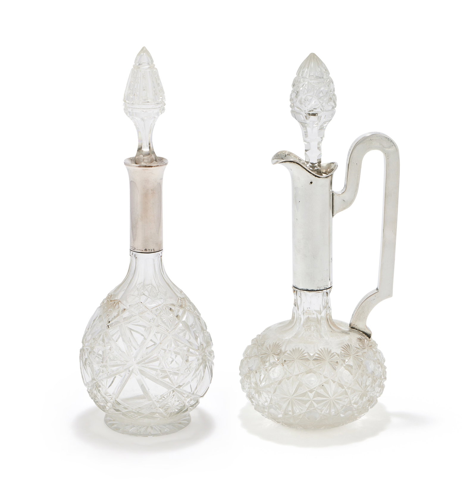 A GERMAN SILVER MOUNTED AND CUT GLASS DECANTER, GUNDEL, LEIPZIG, POST 1886 .800 STANDARD (1 of 5)