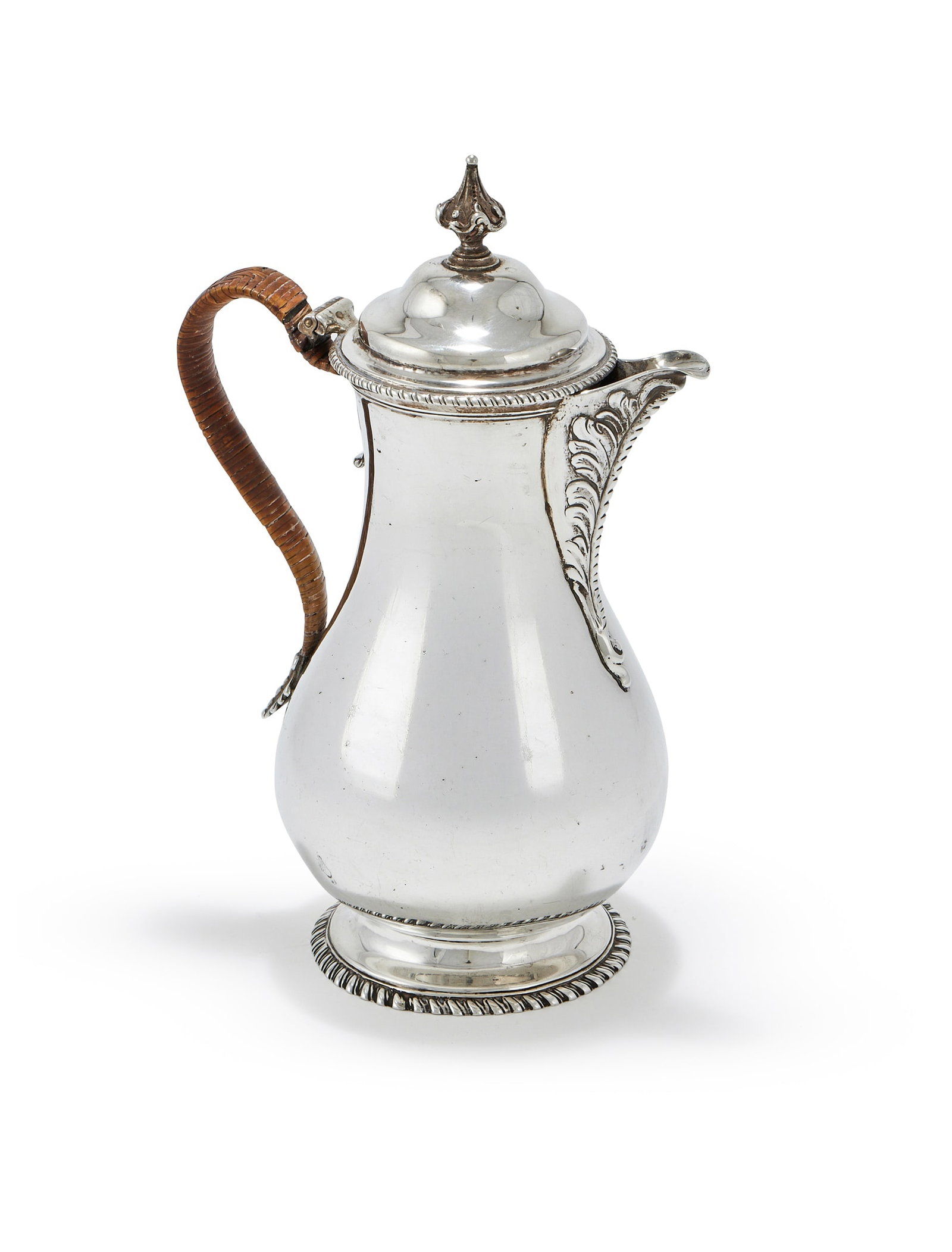 A GEORGE III SILVER BALUSTER HOT WATER POT, CHARLES WRIGHT, LONDON 1770 (1 of 2)