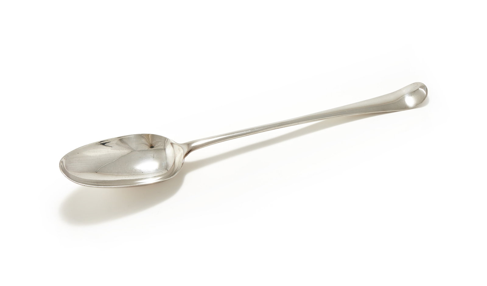 A GEORGE II SILVER HANOVERIAN PATTERN BASTING SPOON, JERIMIAH KING, LONDON 1743: A GEORGE II SILVER HANOVERIAN PATTERN BASTING SPOONJERIMIAH KING, LONDON 174336.5cm long184g (5.9 oz)