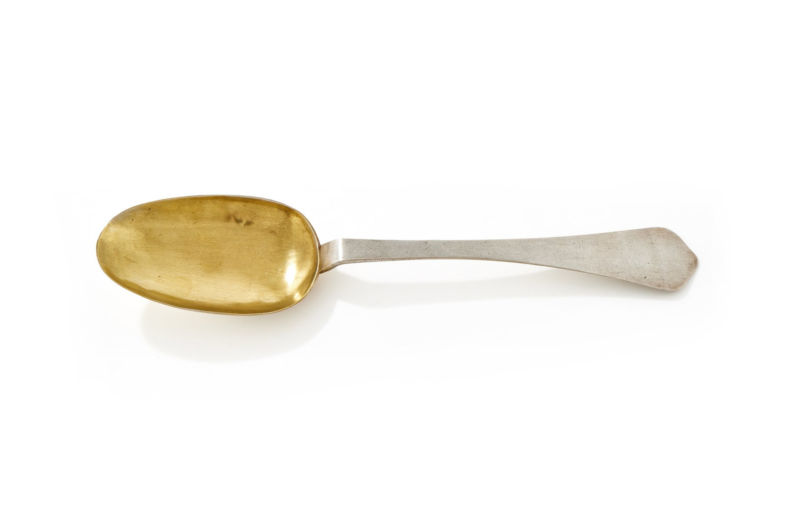 A SWEDISH SILVER TREFID SPOON, MAKER'S MARK PM, STOCKHOLM 1716: A SWEDISH SILVER TREFID SPOONMAKER'S MARK PM, STOCKHOLM 1716Engraved D.H.30.5cm long125g (4 oz)
