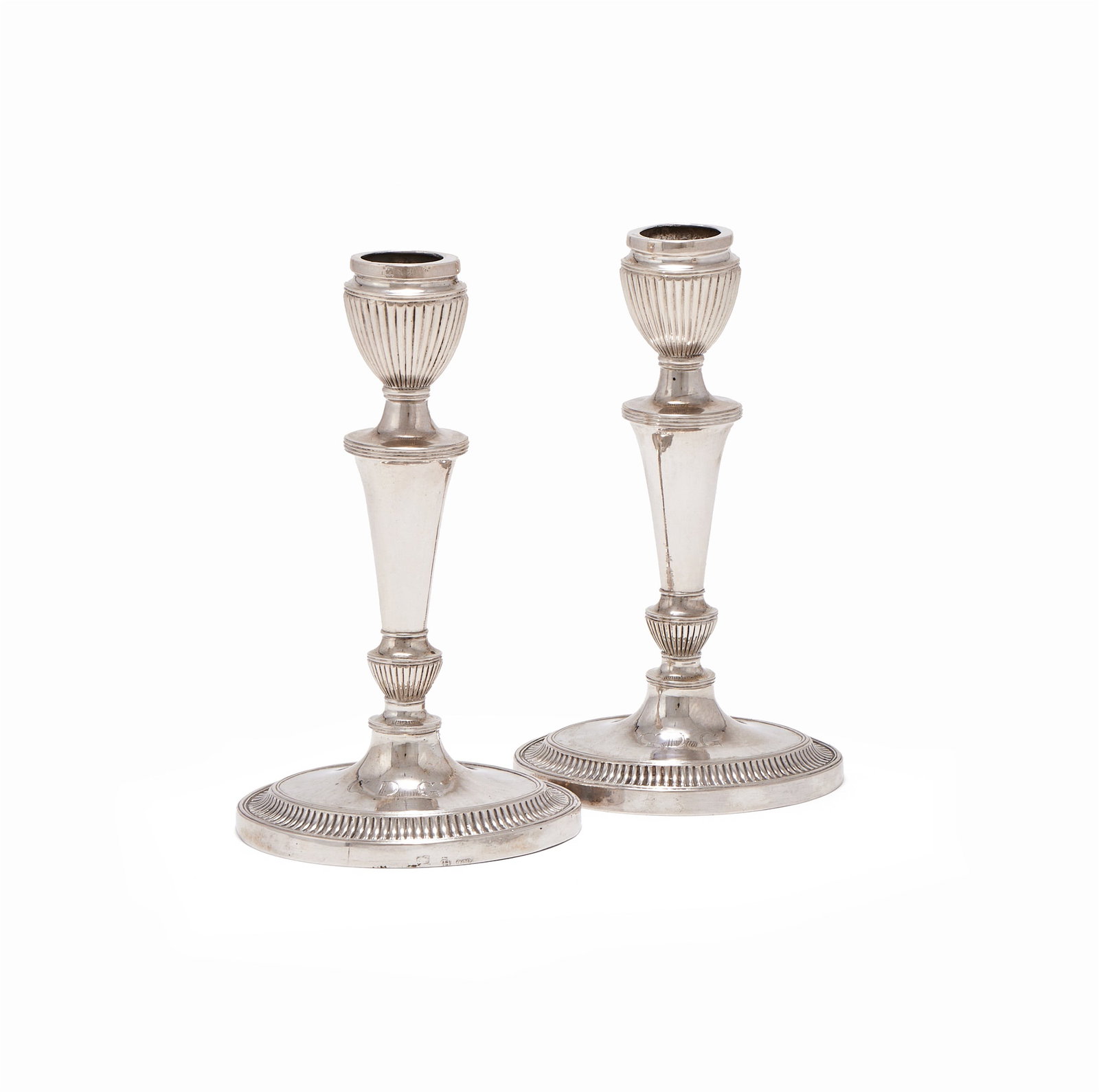 A PAIR OF ITALIAN SILVER CANDLESTICKS, EARLY 19TH CENTURY, POSSIBLY TURIN (1 of 3)