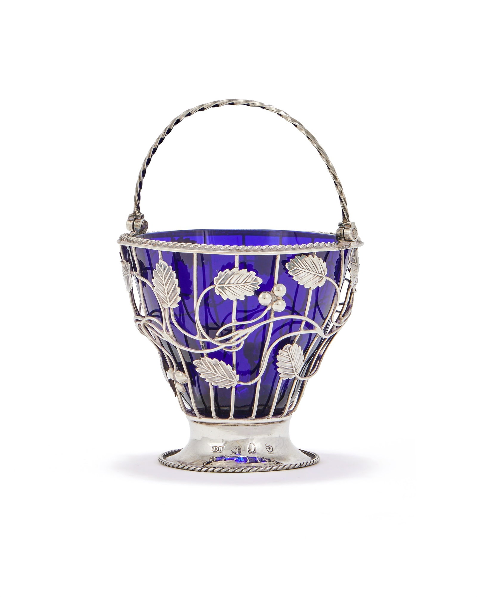 A GEORGE III SILVER SWING HANDLED WIREWORK BASKET, MAKER'S MARK DB, LONDON 1771 (1 of 2)