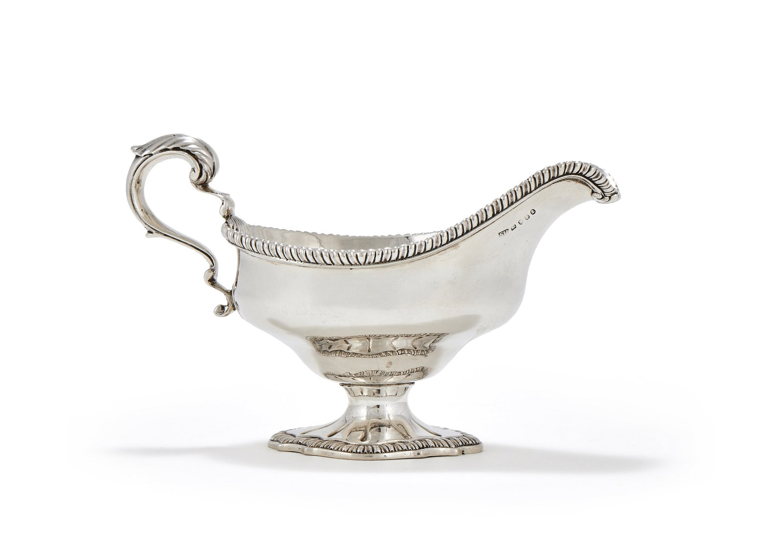 A GEORGE III SILVER OVAL SAUCE BOAT, SOLOMON HOUGHMAN, LONDON 1794 (1 of 3)